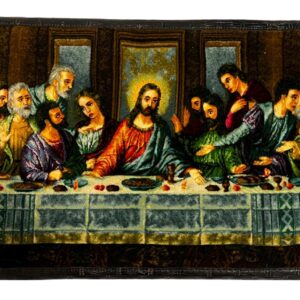 Hand-Knotted Persian Silk and Wool Wall Rug with Frame - Last super (Rug Size: 38” x 22”)