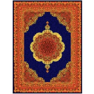 Khosrowan Sapphire Court Silk & Merino Wool Rug (4’11” × 6’2”)